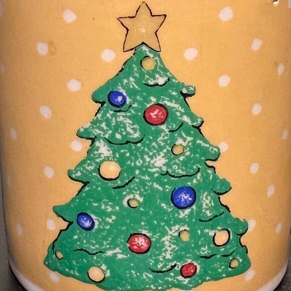 Vintage Gibson Gold Star-Topped CHRISTMAS TREE Ceramic Coffee Mug ~ Tannenbaum - Picture 5 of 8